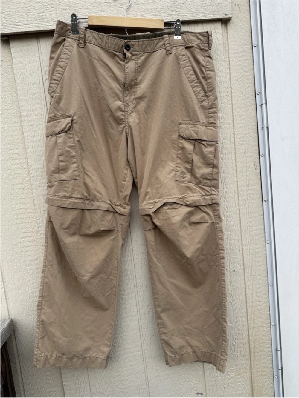 Timberland Men's Nylon Zip-Off Fly Fishing Pants Large (38X30 Brown/Tan - Picture 1 of 9